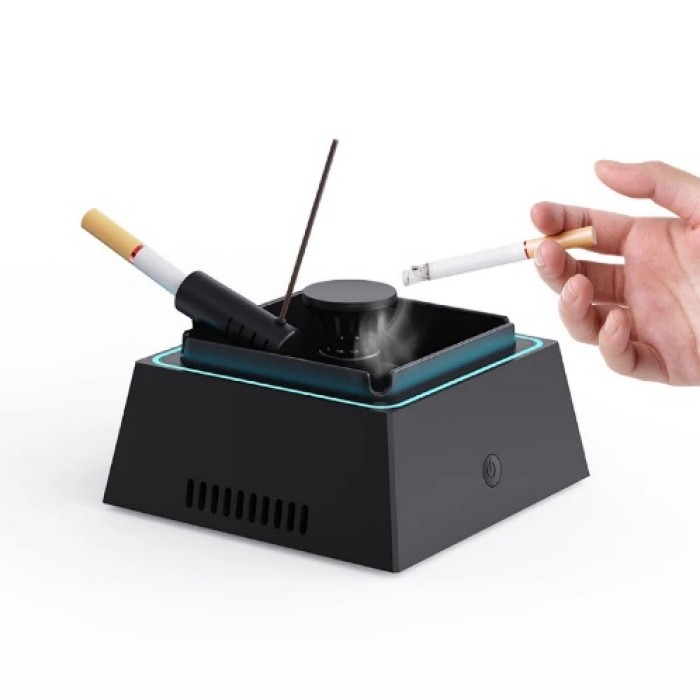 Ashtray air purifier and led light